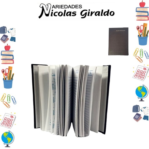 [51012-A] Agenda permanente pasta dura pequeña 