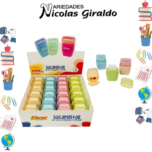 [ET689] Sacapuntas eterna con borrador caja x24
