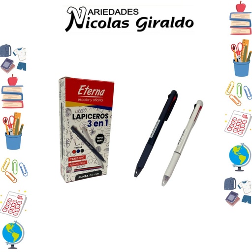 [ET1411] Lapicero eterna 3 minas 0.5 caja x12   