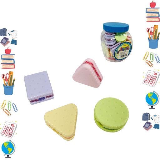 [PT27817] Sacapuntas figura galleta tarro x36 