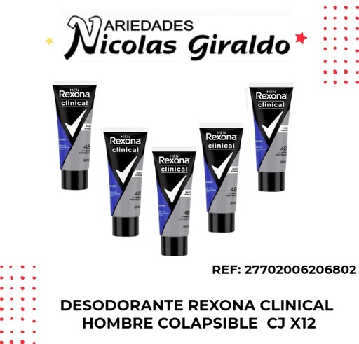 [69751083] Desodorante rexona clinical hombre colapsible  CJ X12