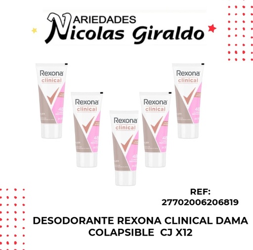[69751086] Desodorante rexona clinical dama colapsible  CJ X12 