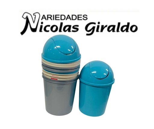 [CH010JEH] Papelera vaiven redonda color bolsa x6 