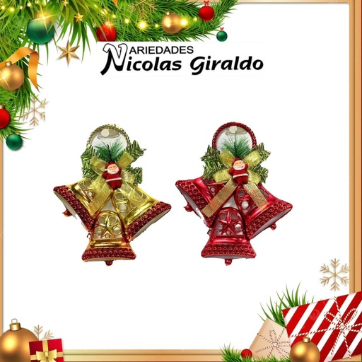 [WM1858] @CAMPANA NAVIDEÑA PLANA TRIPLE GRANDE 