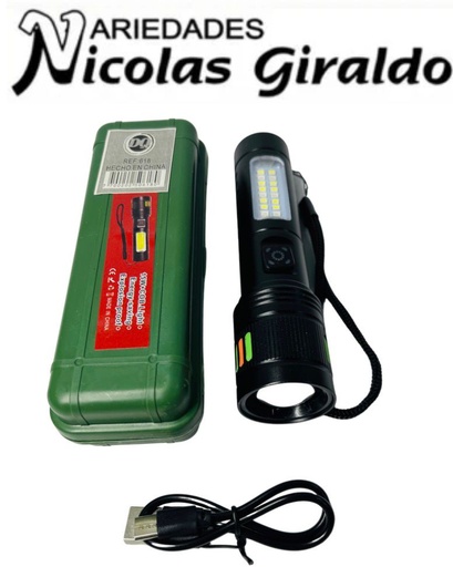 [BF618] Linterna recargable metalica grande
