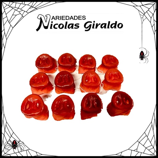 [H-301-N] Nariz halloween caucho marrano PQT X12