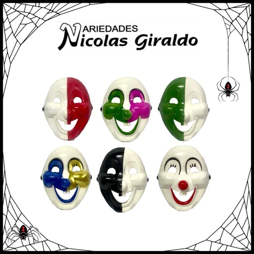 [11A-3] Mascara halloween payaso bicolor sonrisa 