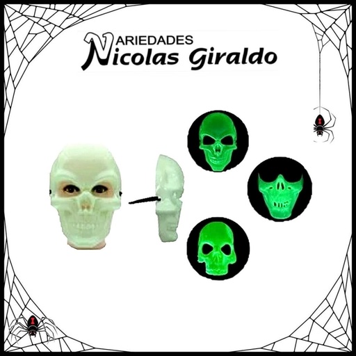 [JLM-14] Mascara halloween calavera fluo brilla oscuridad 4 estilos
