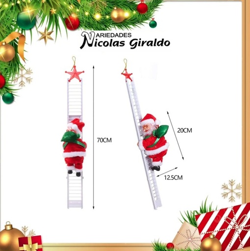 [T262] @PAPA NOEL PILAS MUSICAL ESCALERA PARA EL ARBOL