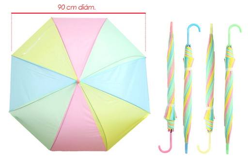 [SE7895] Sombrilla infantil plastica  pastel rayas