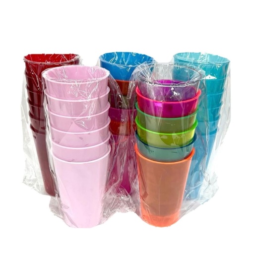 [015-X6] Vaso acrilico redondo pqt x6