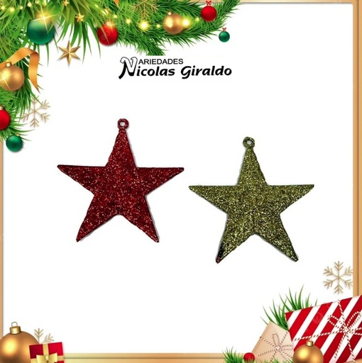 [A1663] @ADORNO NAVIDAD ESTRELLA MIRELLA BOLSA X2