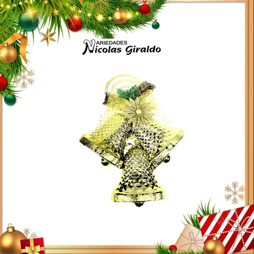 [A1698] @CAMPANA NAVIDEÑA PLANA TRIPLE GRANDE  