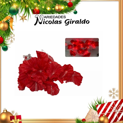 [H1116] @INSTALACION FIGURA LED X20L ROSA ROJA FIBRA OPTICA 