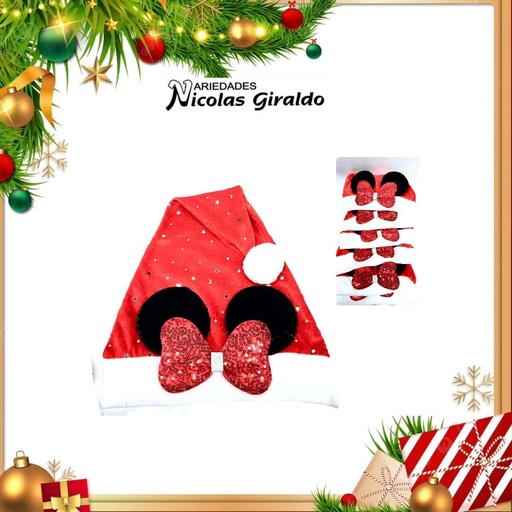 [GRRO-004] @GORRO NAVIDAD RATON SIN LUZ  PQT X12
