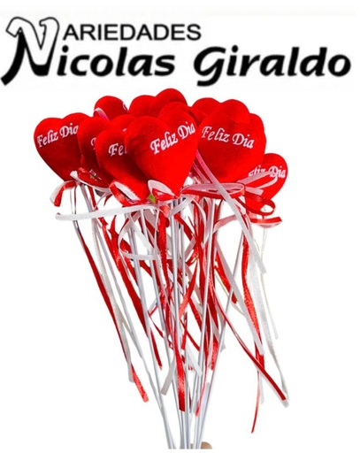 [2D-11215-1] Corazon mini feliz dia para ancheta pqt x12