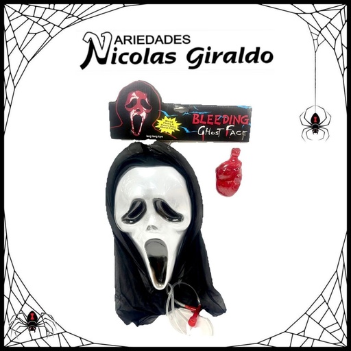 [DK518] @Mascara halloween muerte con sangre sin lengua