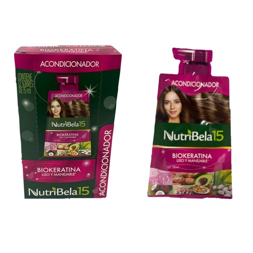 [21500013] Acondicionador nutribela biokeratina (fucsia) sobre x12