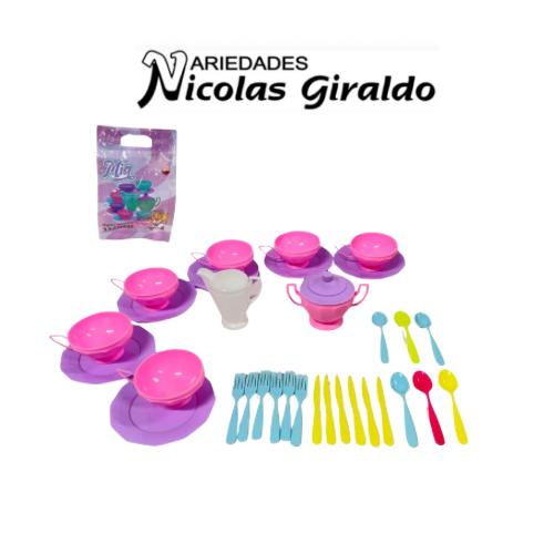 [J101] (J062)Vajilla infantil mia rococo x33 piezas  