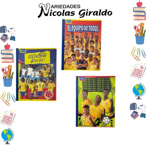 [576787] Cuaderno norma gama media seleccion colombia 100H raya