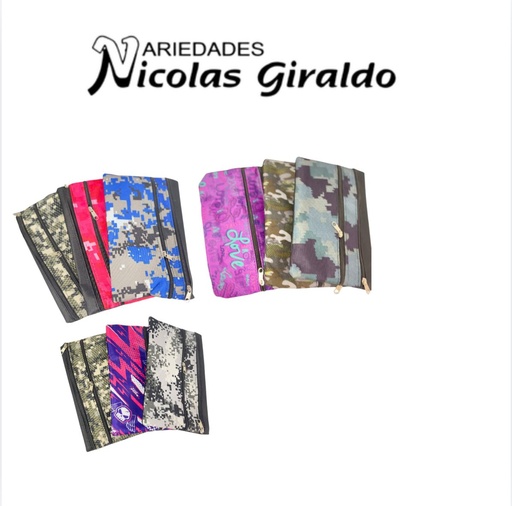 [TEX-094] Cartuchera economica 2 cierre paquete x12 