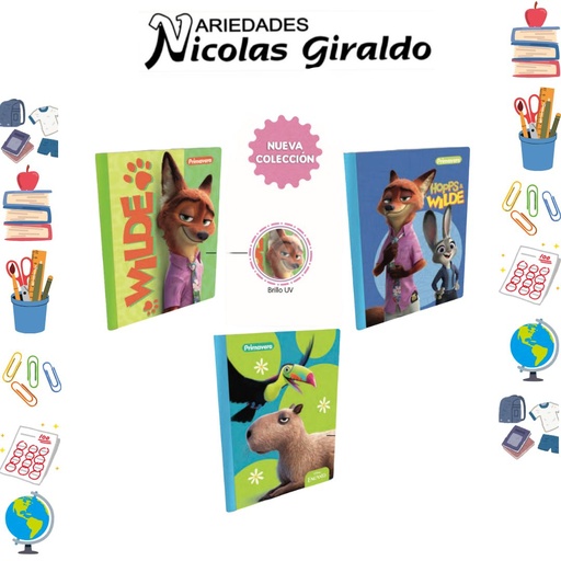 [P4246] Cuaderno cosido primavera 100H raya disney movies