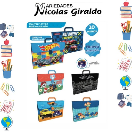 [P249-019] Carpeta primavera maletin Plastico niño 