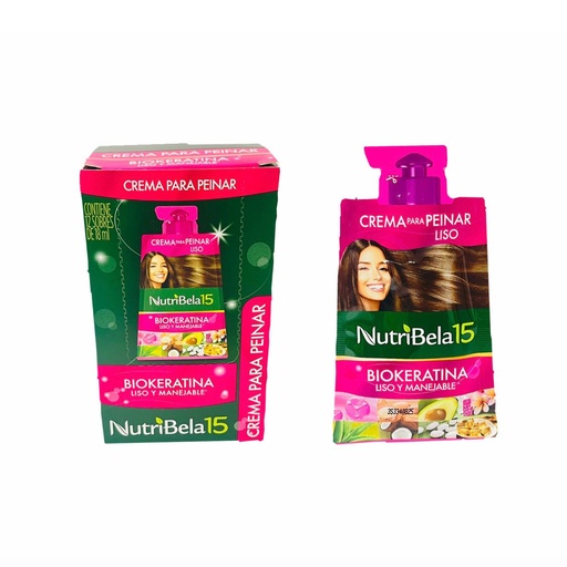 [21820005] Crema de peinar nutribela biokeratina (fucsia) sobre x12  