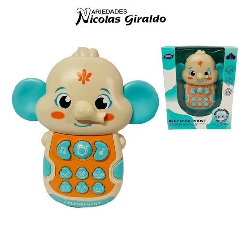 [CA3788] Telefono infantil elefante sonido caja