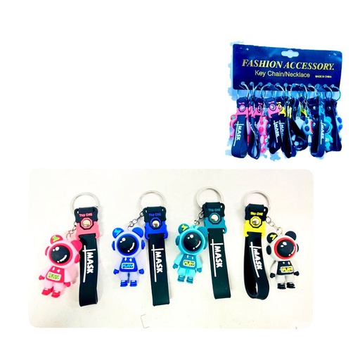 [EMA31110] @Llavero caucho fino astronauta correa ancha pqt X12 