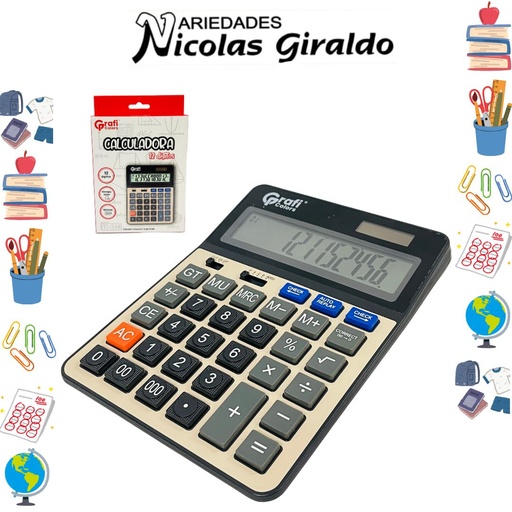 [GR441] Calculadora grafi 12 digitos grande