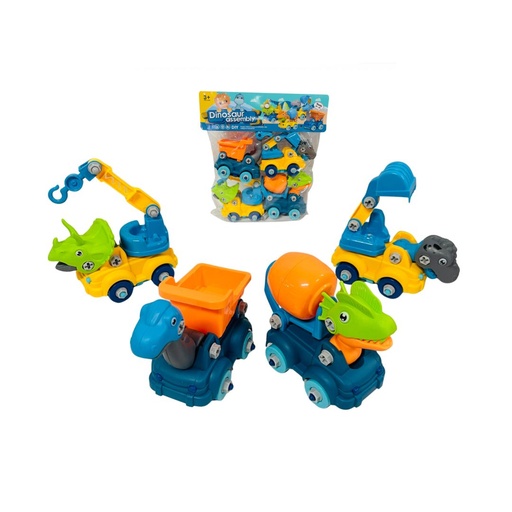 [666-107] (AB-14)Carro dinosaurio Didactico x4 