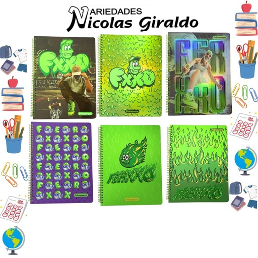 [P4583] Cuaderno primavera argollado academico raya ferxxo