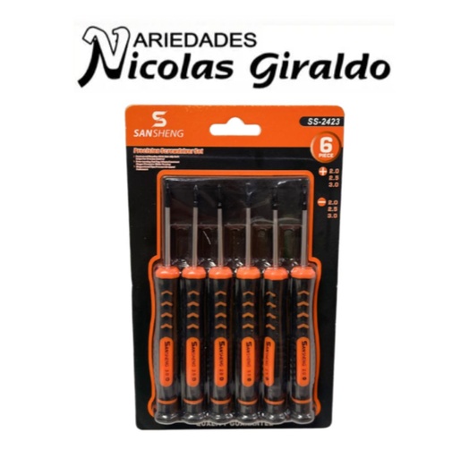 [PTQ1748] Destornillador relojero carton x6 