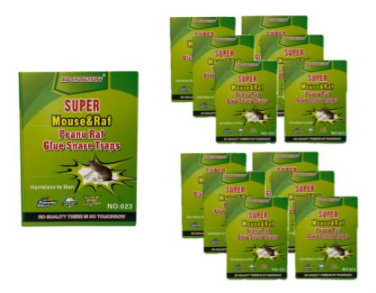 [LY-023] Pega rata grande carton verde  PQT X12