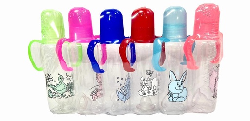 [PPT-21] Tetero asa grande 8oz traslucido paquete x6  