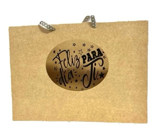 [UN0409] Bolsa regalo cariñito grande horizontal ventana mensaje PQT X6