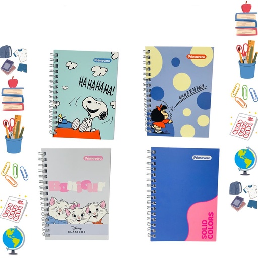 [P3418] Libreta primavera mediana femenina PAQ X12