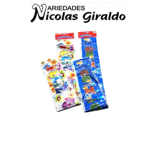 [GI-370] Letrero feliz cumpleaños metalizado sencillo PQT X12