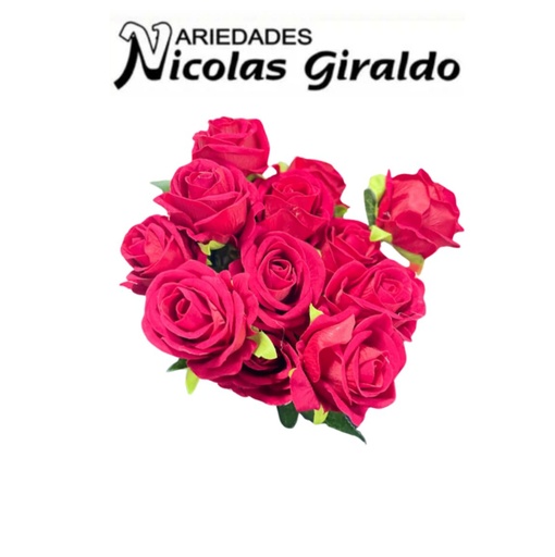 [SE8341] Flor artificial rosa gamusa roja x1 pequeña paquete x12