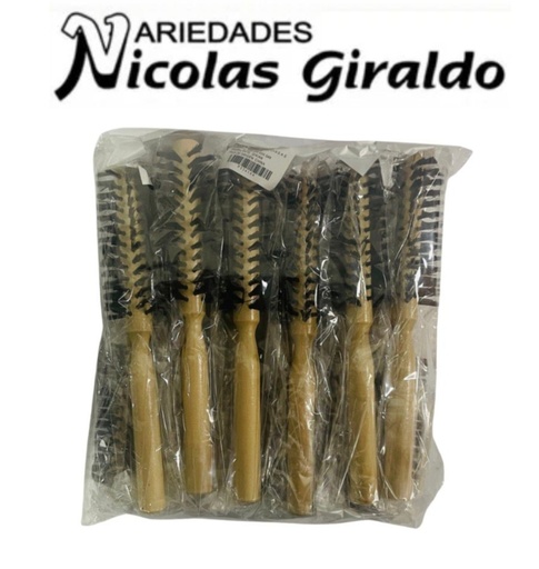 [PT24184] Cepillo peinar madera redondo delgado PQT X12