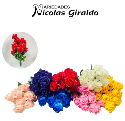 [PT22497] Flor ramo x18 surtida