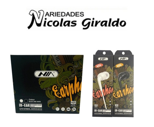 [E02-NIA] @Audifono caja sencillo nia E02 CAJA X20