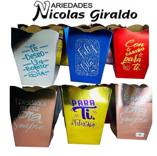 [100748] Caja ancheta cariñito mediana metalizada x6  