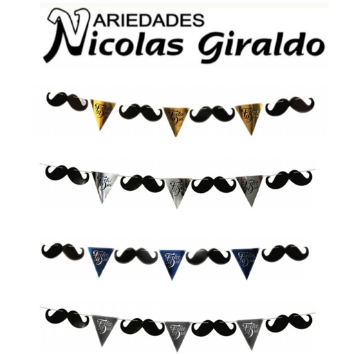 [DM160307] Banderin feliz dia mostacho