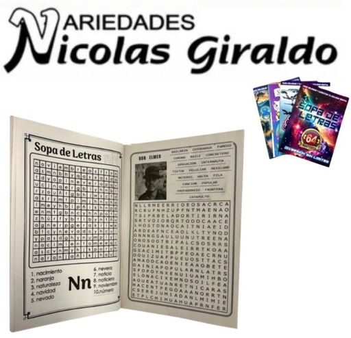 [97-071] Sopa letras economica 64 paginas pqt x12