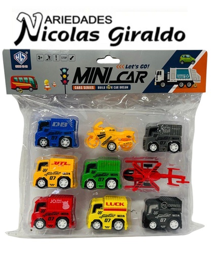[CA10769] Carro impulso surtido mini x9 fino  