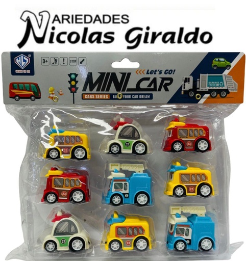 [CA10768] Carro impulso surtido mini x9 fino   