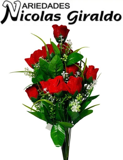 [SE10512] Flor ramo x18 roja 