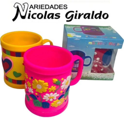 [PTF1324] Vaso plastico infantil alto relieve en caja
